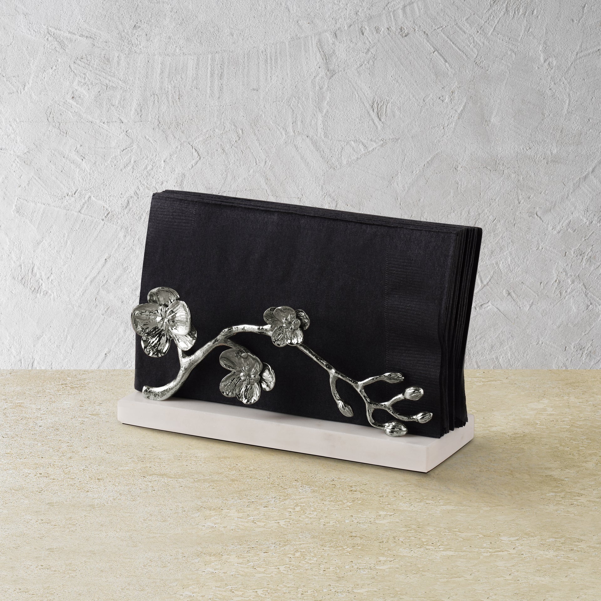 White Orchid Vertical Napkin Holder