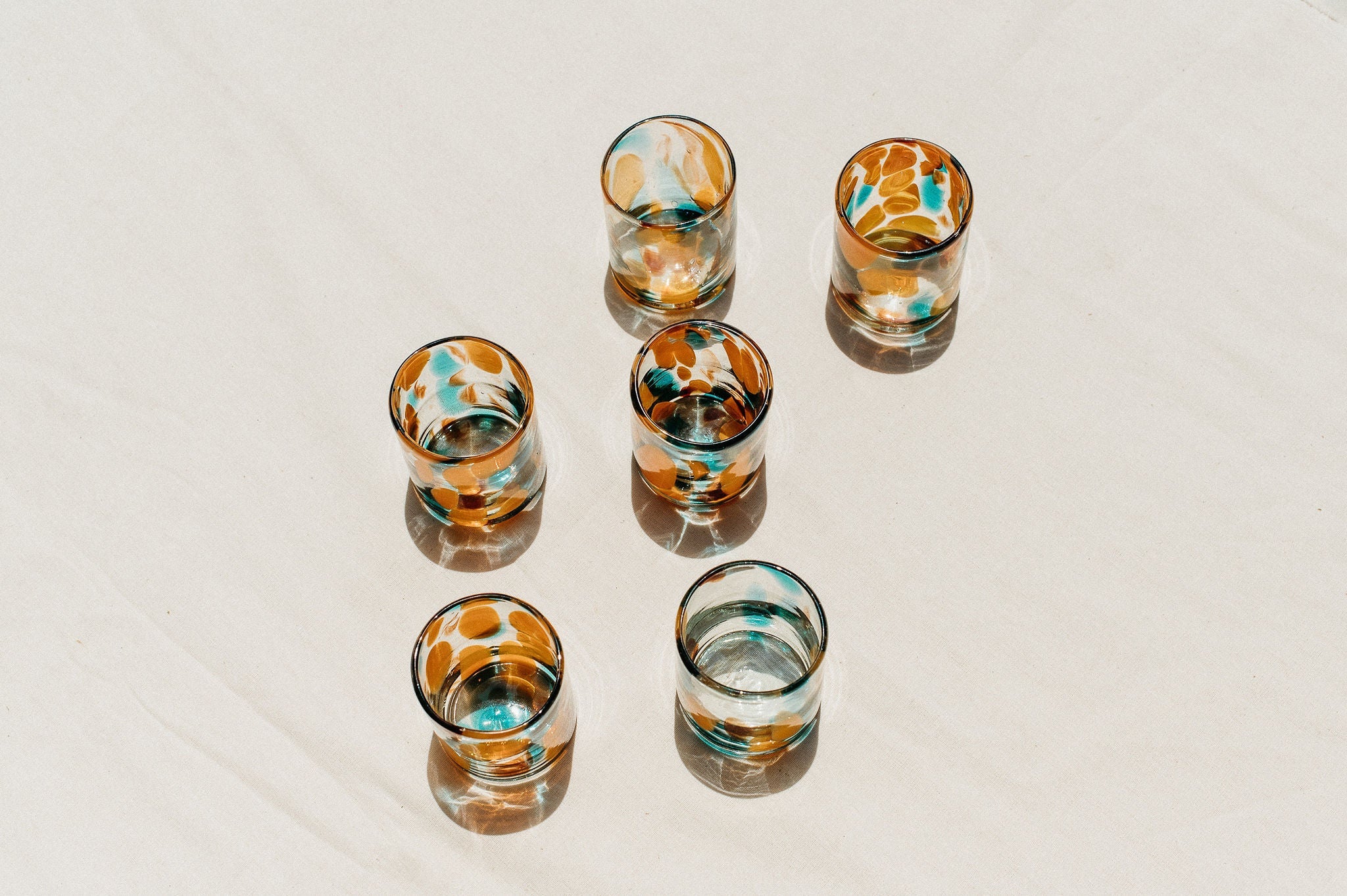 VASO ACAPULCO ( NARANJA AZUL TRANSPARENTE )