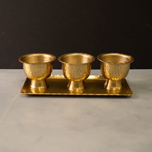 Gold Ham bowl tray set 4