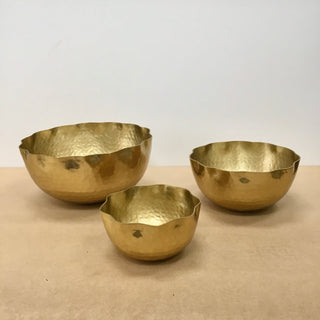 Gold Hammered Bowl S/3