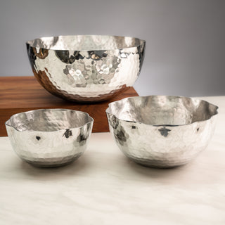 Aluminum Hammered Bowl S/3