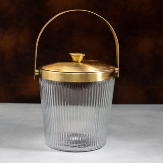 Glass & Gold top Ice Bucket