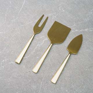 Gold Cheese Set White Enamel