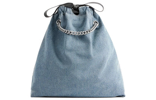 MEDIUM DENIM CRUSH BAG