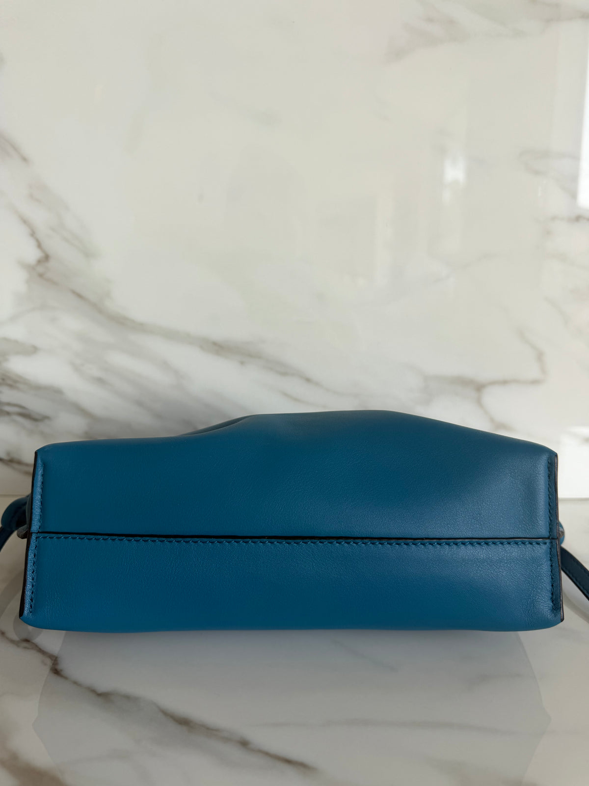 Flamenco Mini Napa Drawstring Bag in Blue Lagoon