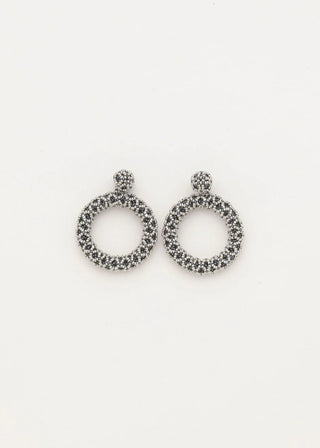 ARETES UN ARO NAWI PLATINO GRIS METALICO