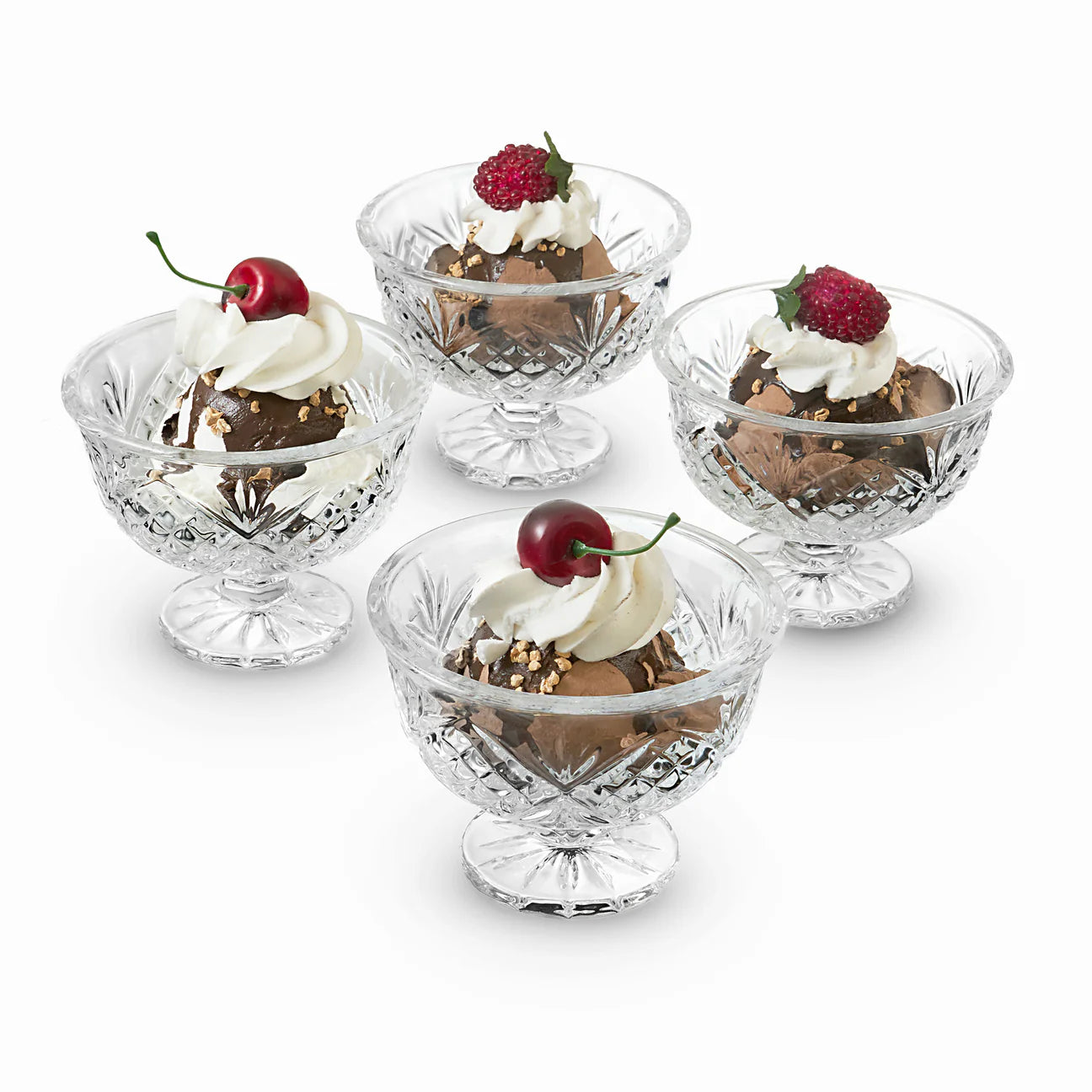 Dublin Crystal Ice Cream Bowl, Set of 4