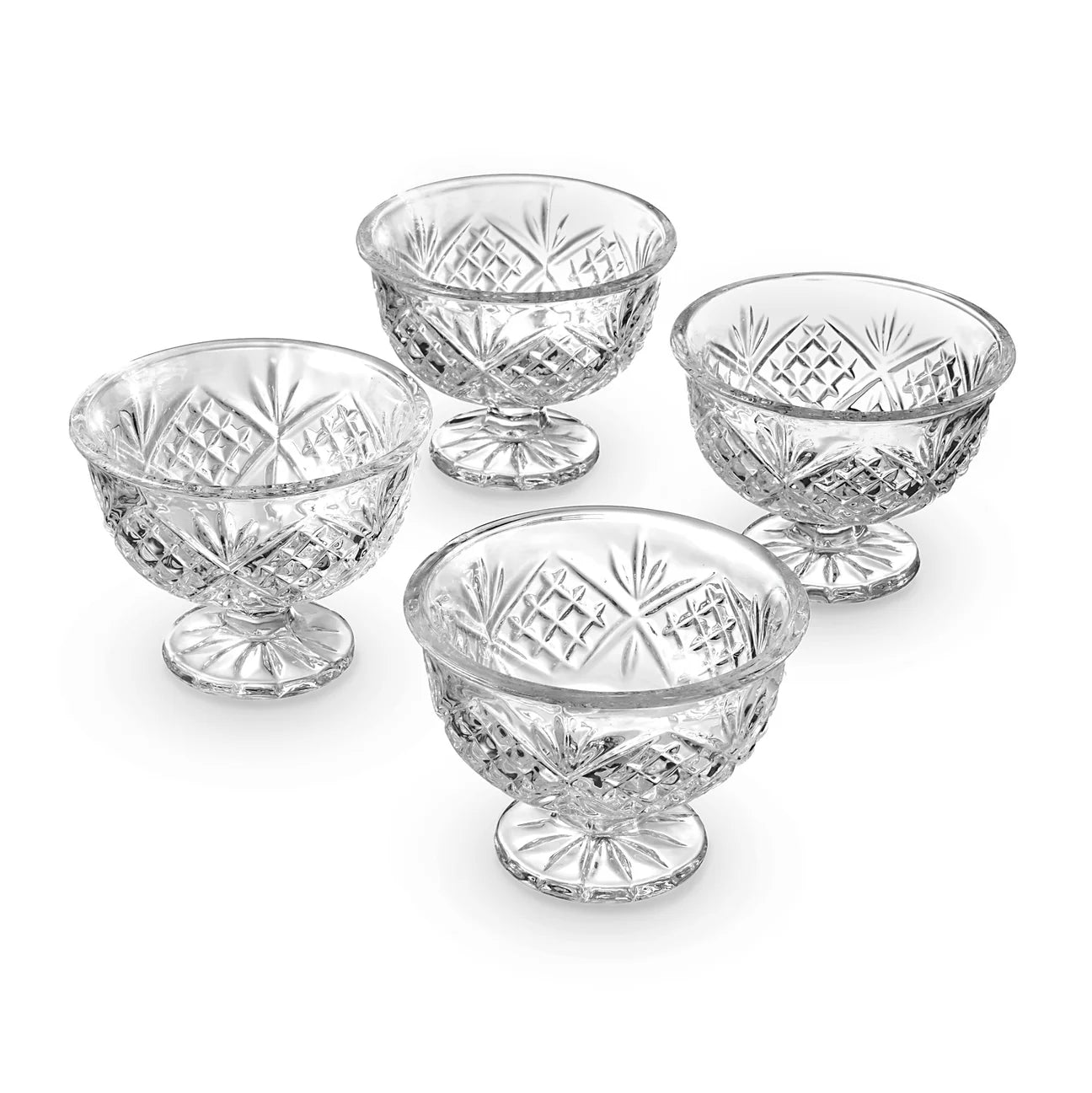 Dublin Crystal Ice Cream Bowl, Set of 4