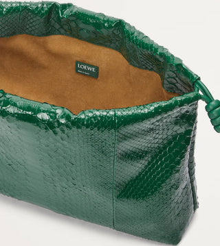 Large Patent Python Flamenco Bag