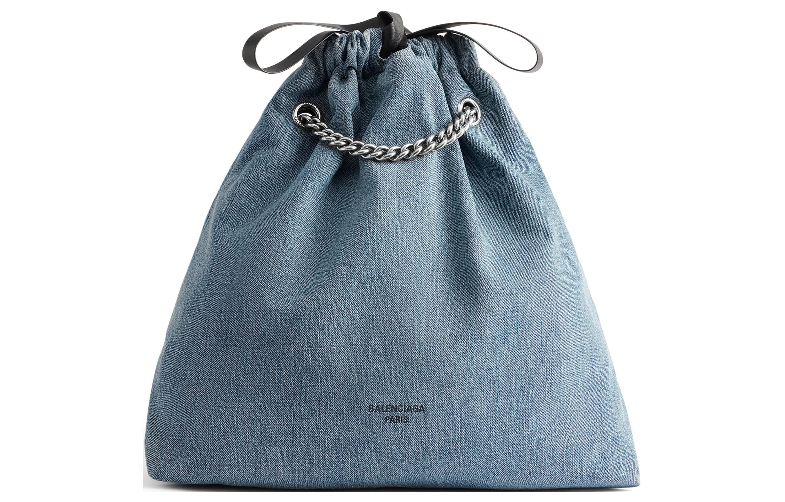 MEDIUM DENIM CRUSH BAG