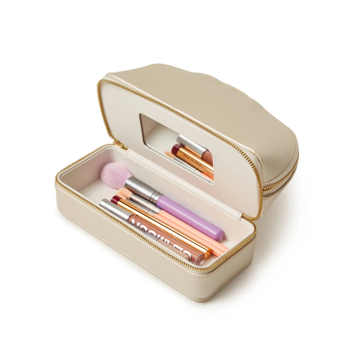 Abbey Travel Cosmetic Case (Pearl White)