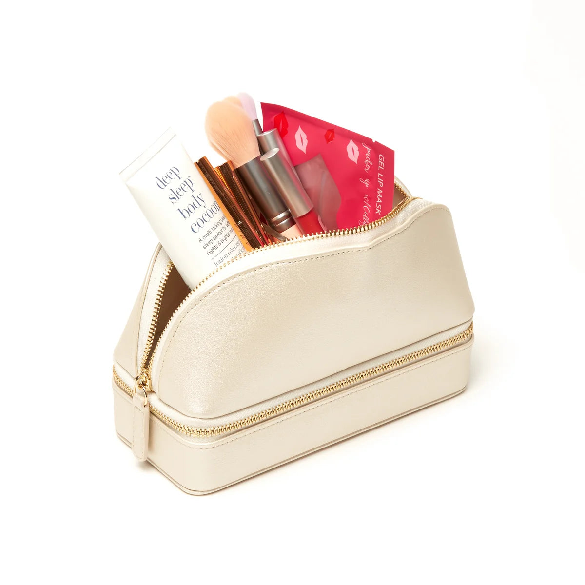 Abbey Travel Cosmetic Case (Pearl White)