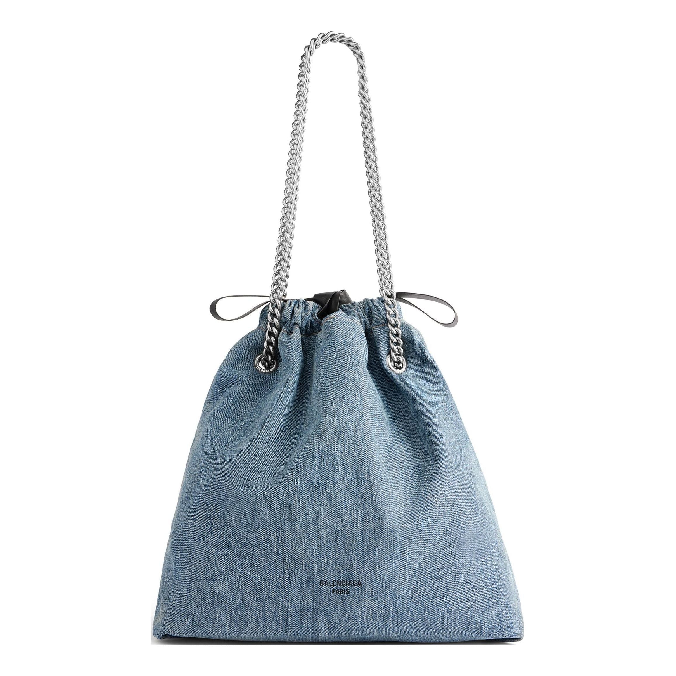 MEDIUM DENIM CRUSH BAG