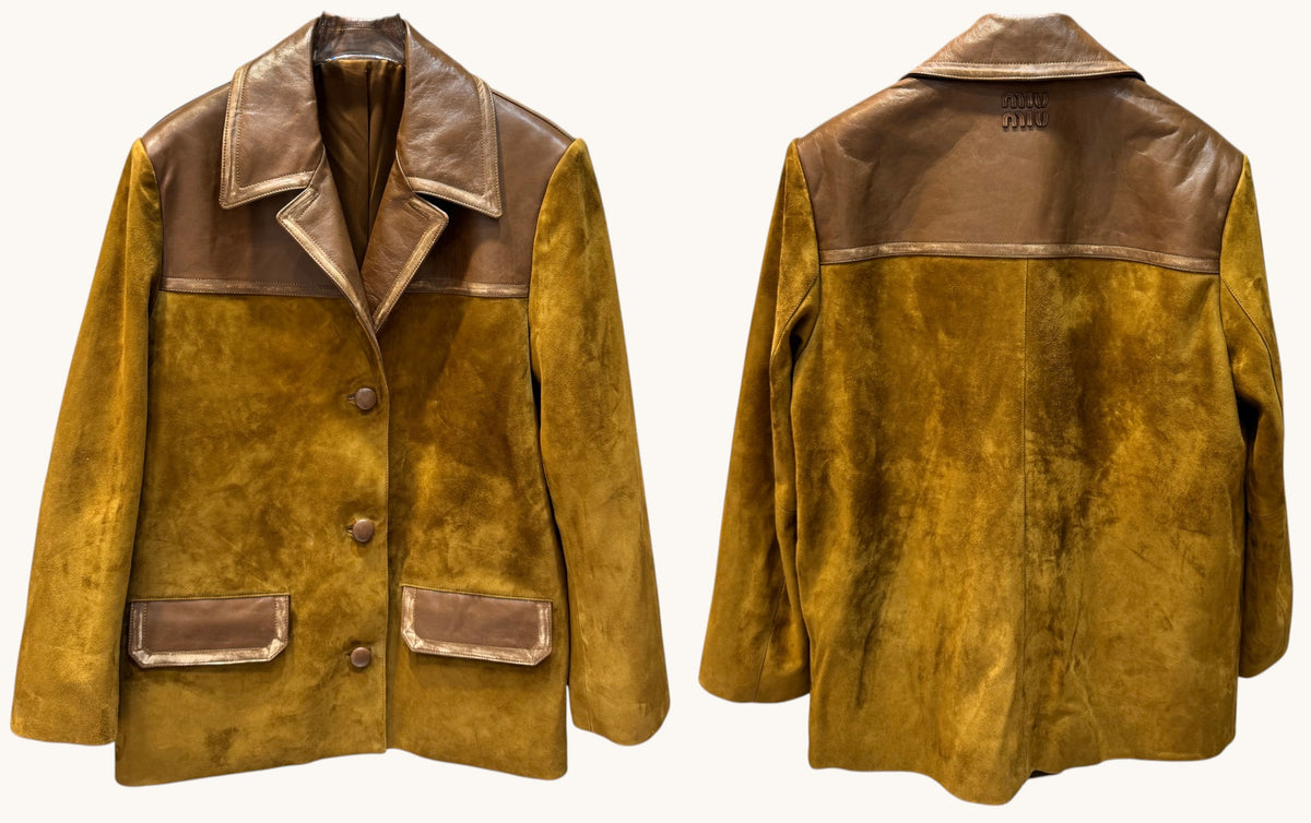 Saco Cazadora de Piel Miu Miu-S