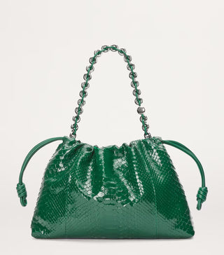 Large Patent Python Flamenco Bag