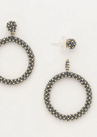 ARETES UN ARO MARTHA ORO GRIS METALICO