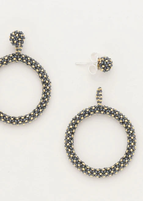 ARETES UN ARO MARTHA ORO GRIS METALICO