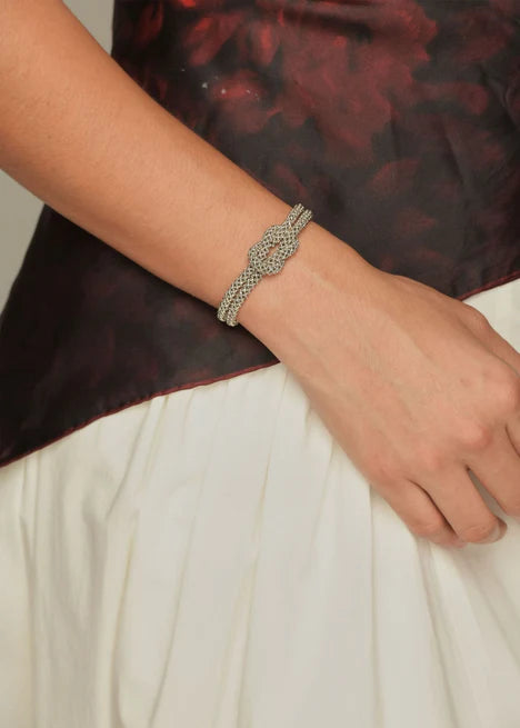 BRAZALETE NUDO TAWARI PLATA PLATINO