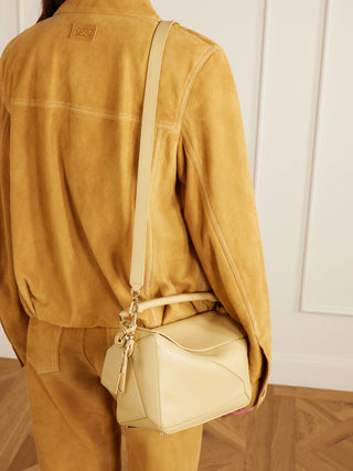 Small Puzzle Leather Bag in Dark Butter