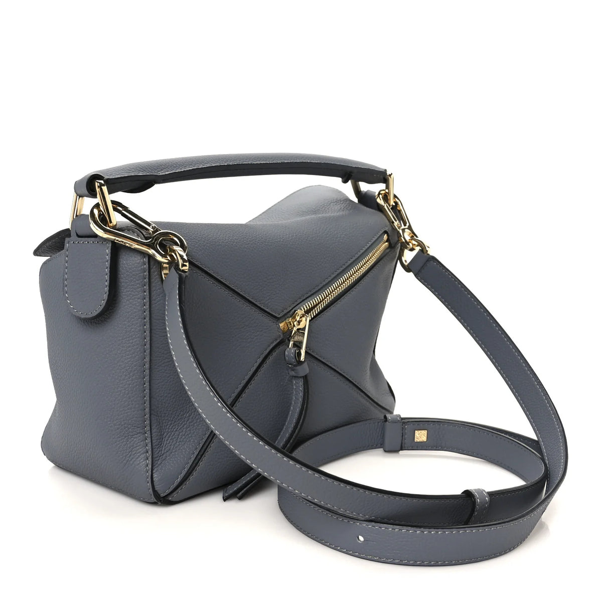 Small Puzzle Leather Bag in Grainy Grey