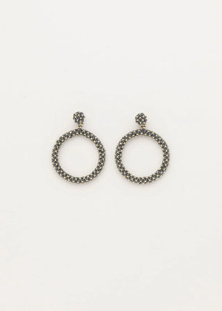 ARETES UN ARO MARTHA ORO GRIS METALICO