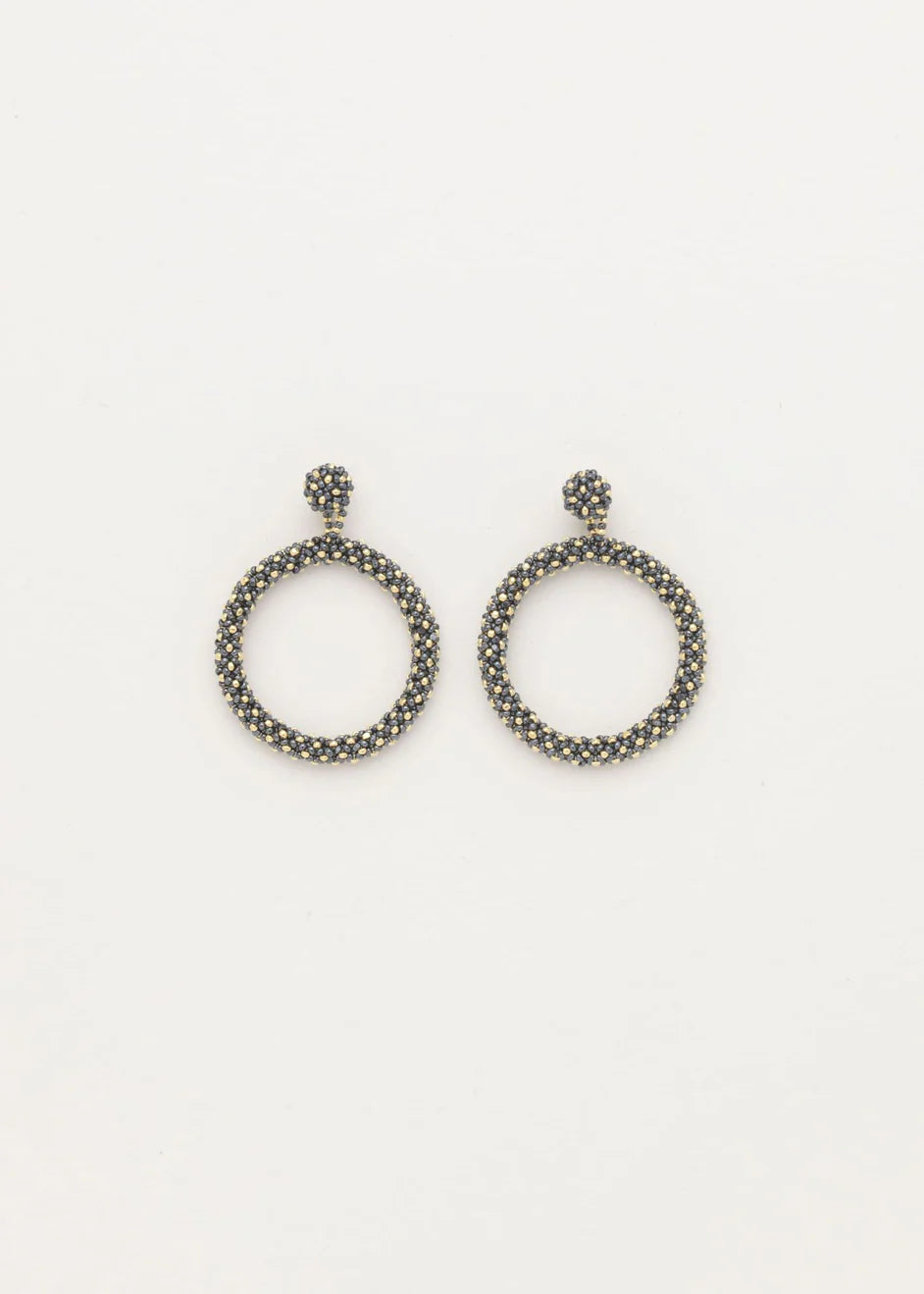 ARETES UN ARO MARTHA ORO GRIS METALICO