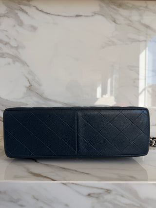 CLASSIC LARGE FLAP BAG IN BLUE CAVIAR