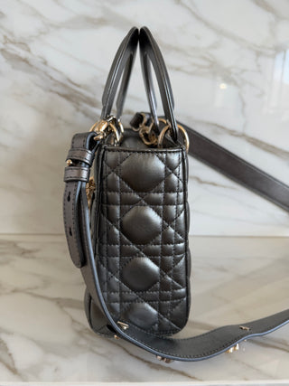 LADY SMALL MY ABC BAG IN METALLIC DARK GREY