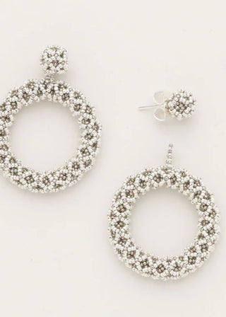 ARETES UN ARO NAWI PLATA PLATINO
