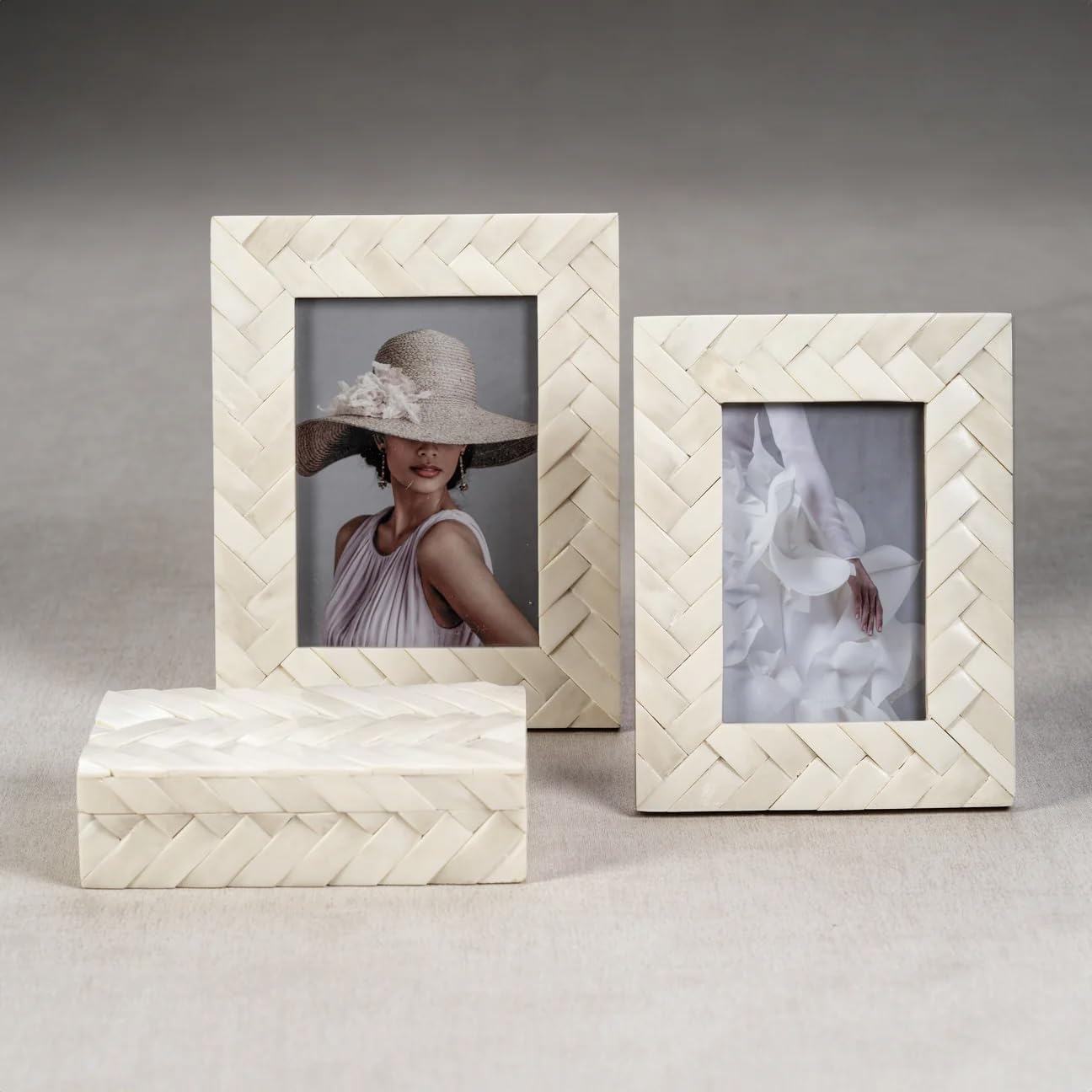 White bone photo frame 5x7