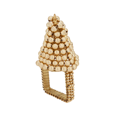 Christmas Tree Napkin Ring - Gold