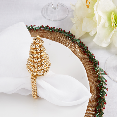 Christmas Tree Napkin Ring - Gold