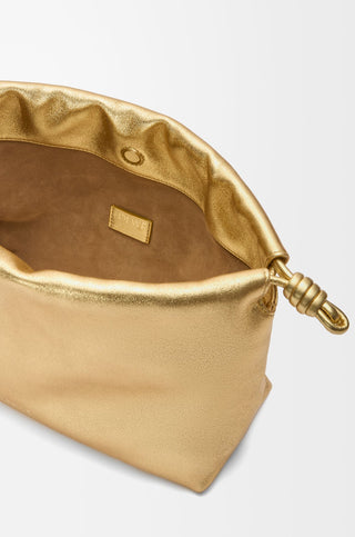 Flamenco Medium Napa Drawstring Gold Bag