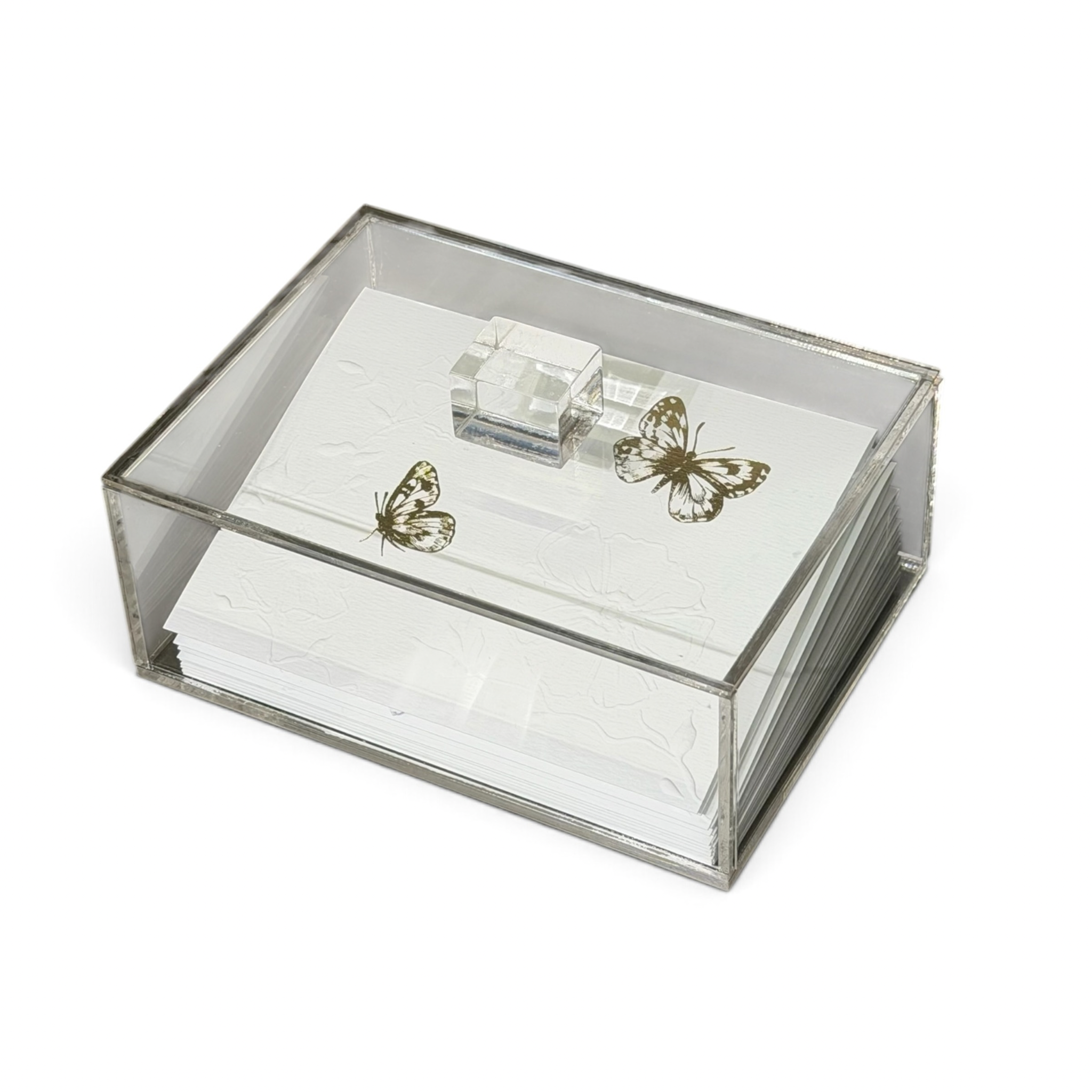Caja tarjetas grandes con cuadrito tarjetas mariposa MAKE