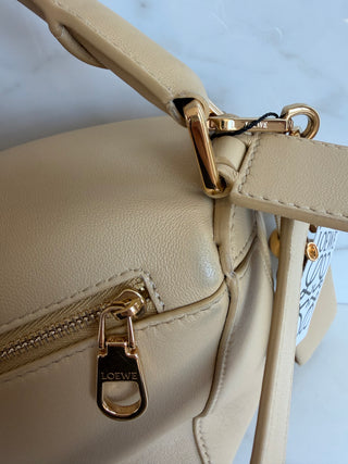 Small Puzzle Leather Bag in Dark Butter