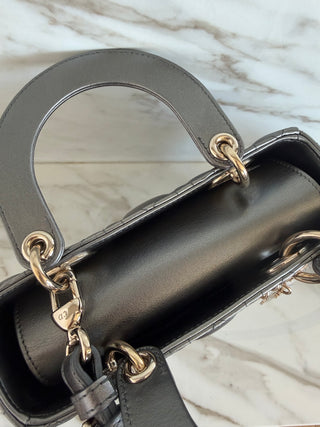 LADY SMALL MY ABC BAG IN METALLIC DARK GREY