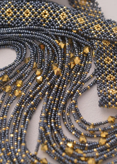 CINTILLA MARTHA ORO GRIS METALICO