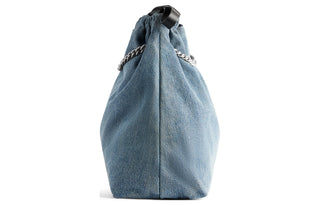 MEDIUM DENIM CRUSH BAG