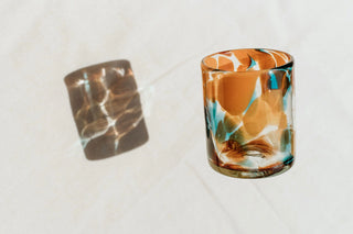 VASO ACAPULCO ( NARANJA AZUL TRANSPARENTE )