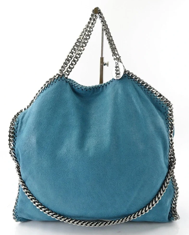 Falabella foldover shoulder blue bag