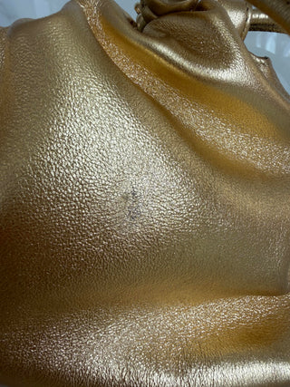 Flamenco Medium Napa Drawstring Gold Bag