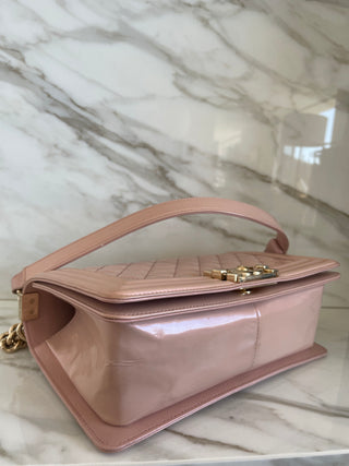 Le Boy Patent Nude Bag