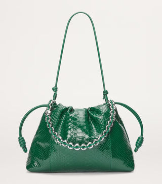 Large Patent Python Flamenco Bag