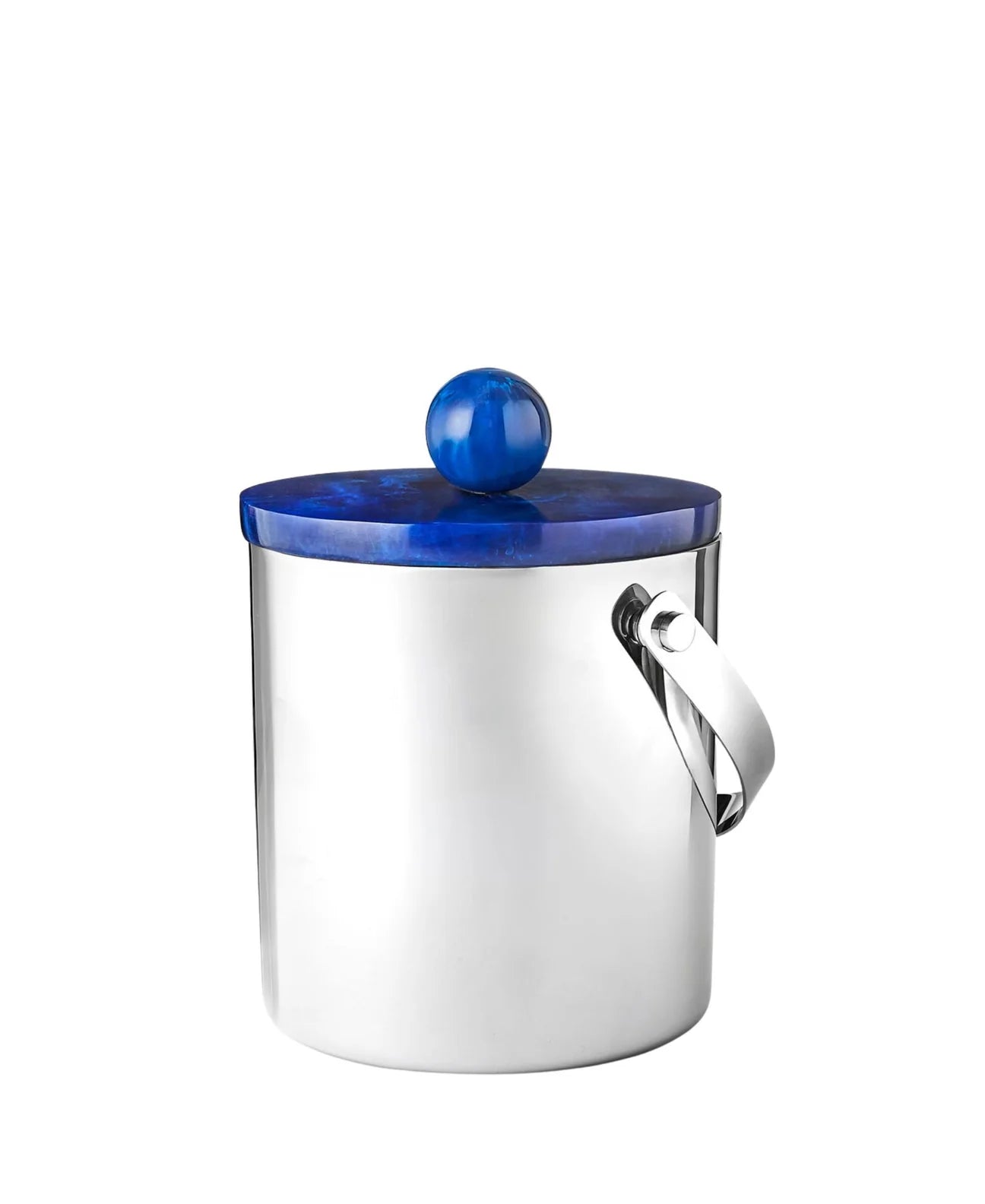 Azure Blue Resin & Stainless Steel Ice Bucket