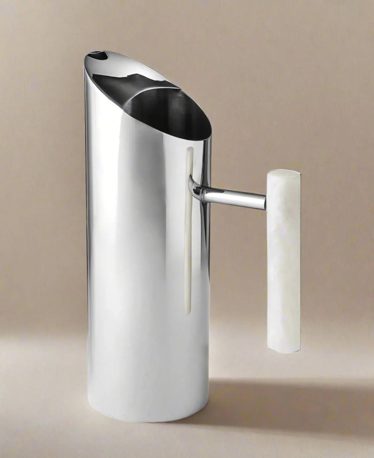Azure Matte White Resin & Stainless Steel Pitcher