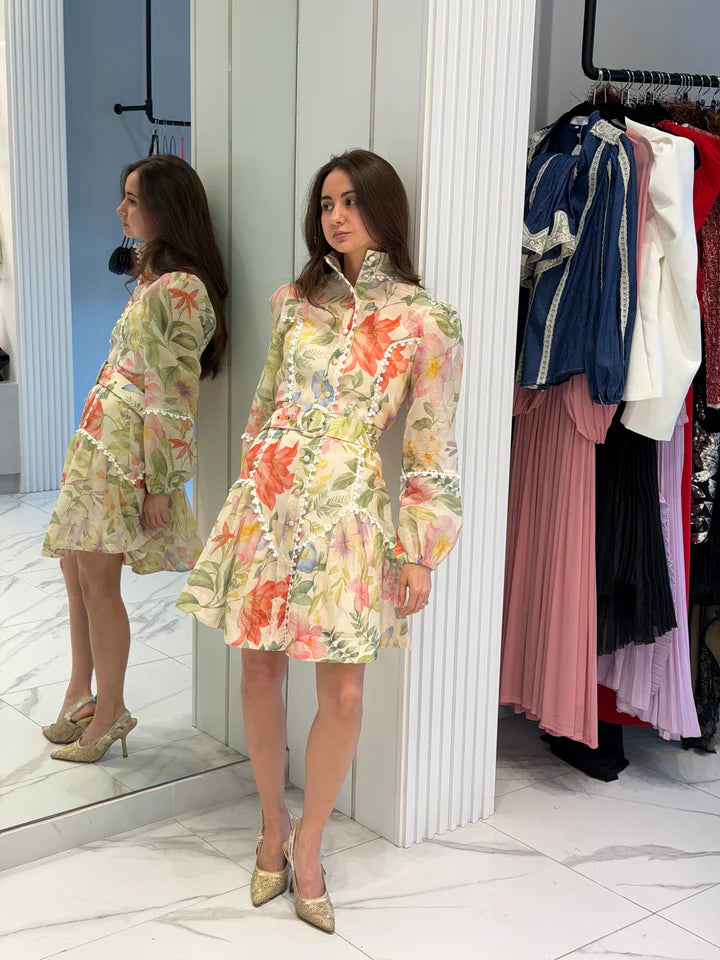 Vestido Cinto Flores