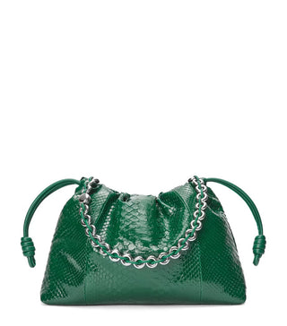 Large Patent Python Flamenco Bag
