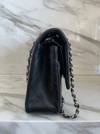 Classic Flap Medium Black Lambskin Bag