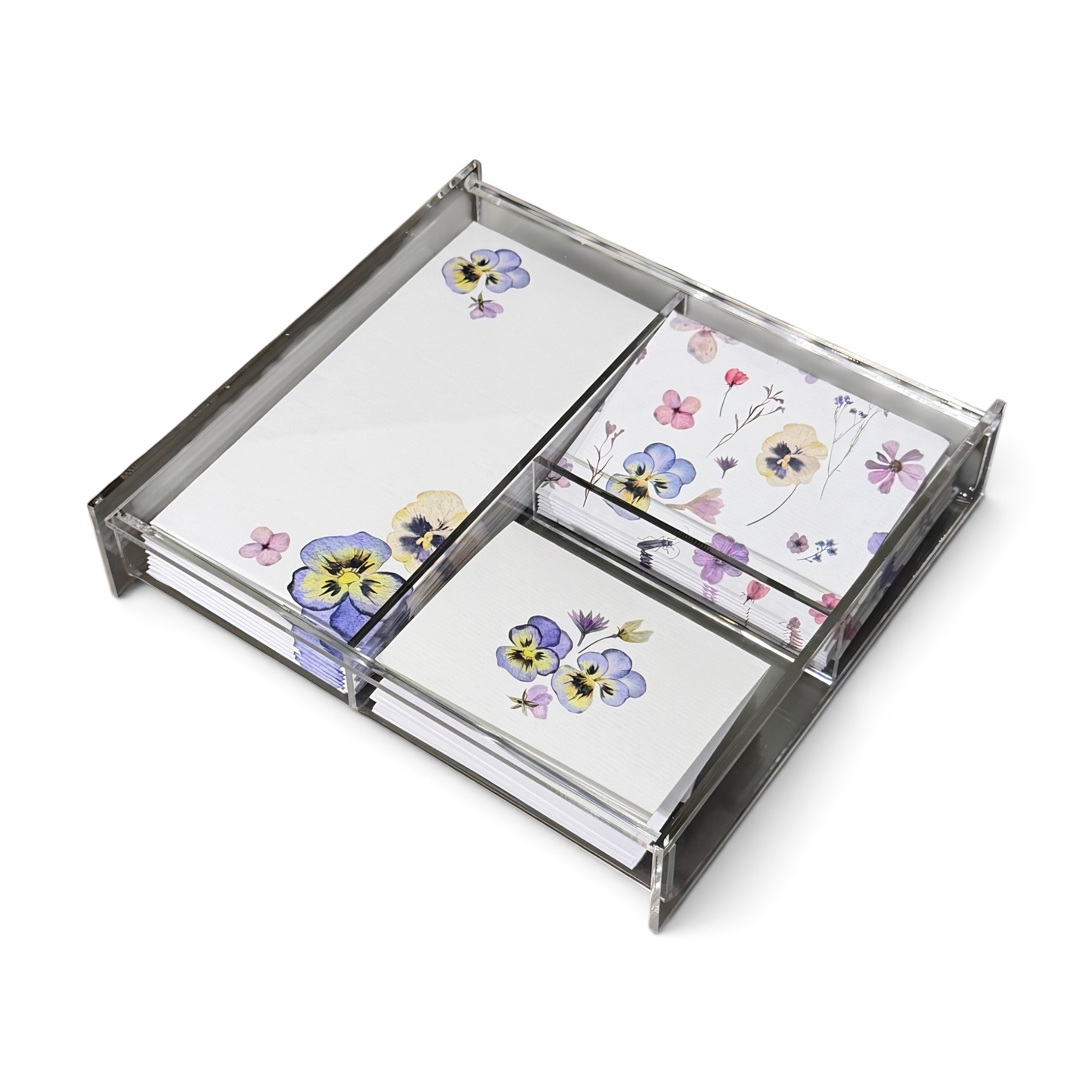 Caja tres separaciones flores