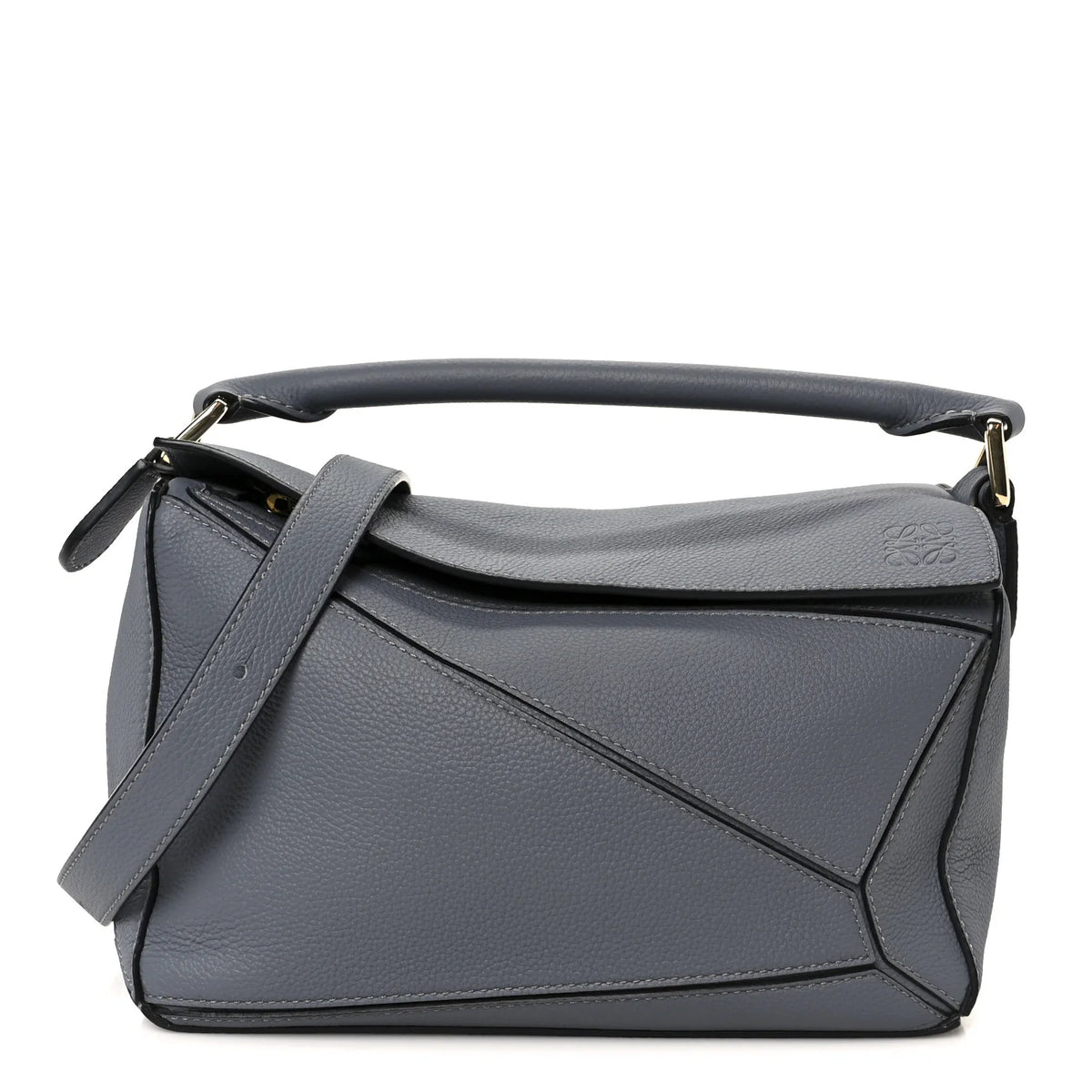 Small Puzzle Leather Bag in Grainy Grey